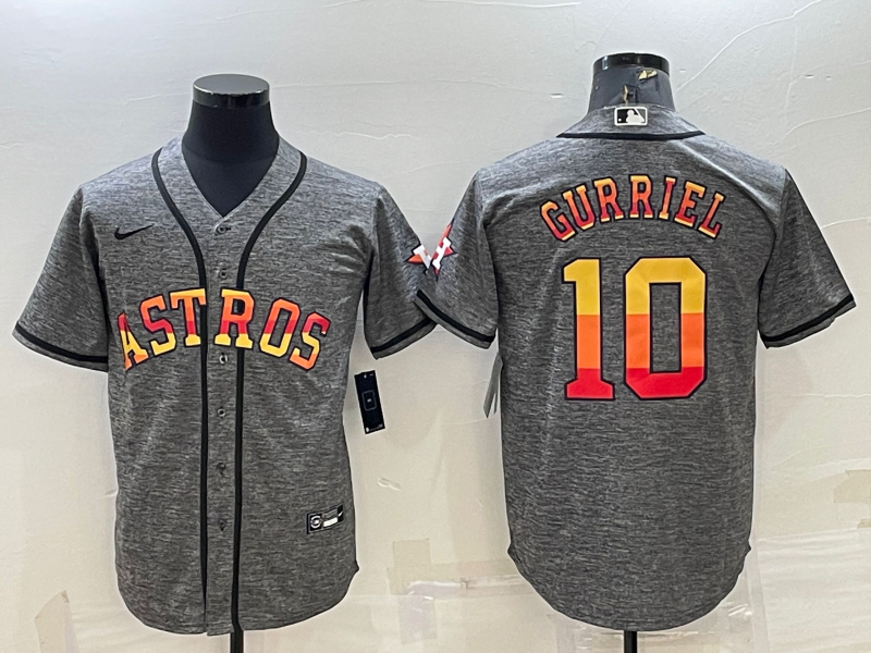Men's Houston Astros Yuli Gurriel #10 Gray Team Jersey